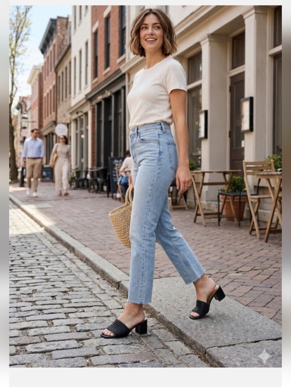 Marc Fisher Black Textured Wide-Band Slide Heels